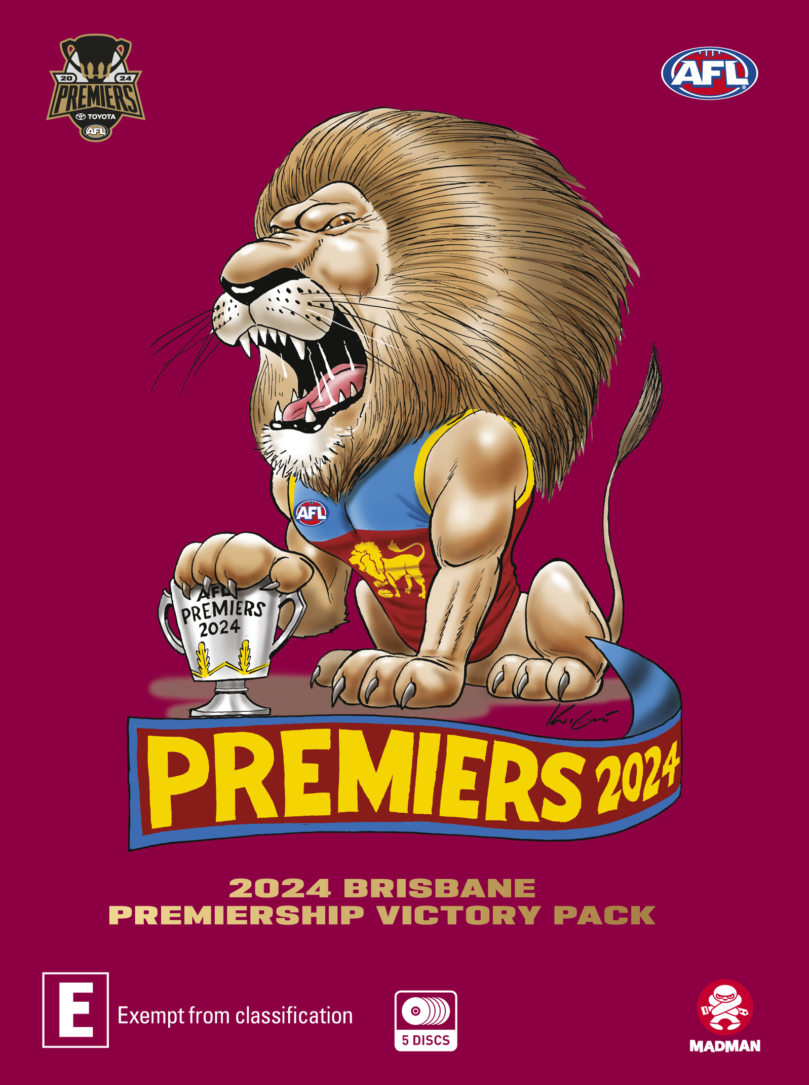 2024 AFL PREMIERS BRISBANE LIONS VICTORY PACK Madman