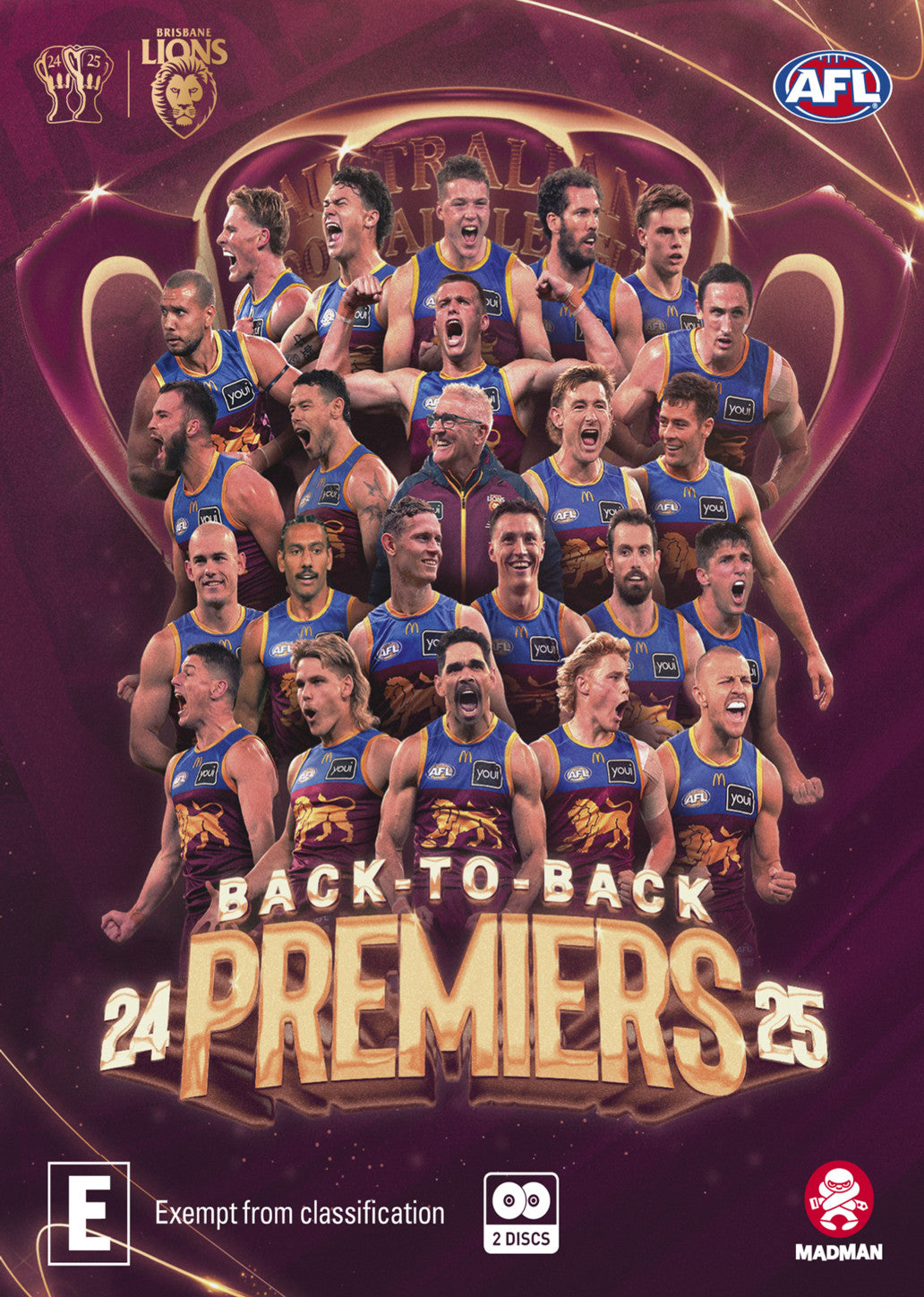 BRISBANE LIONS BACK-TO-BACK PREMIERS 2024 & 2025 (Blu-Ray)
