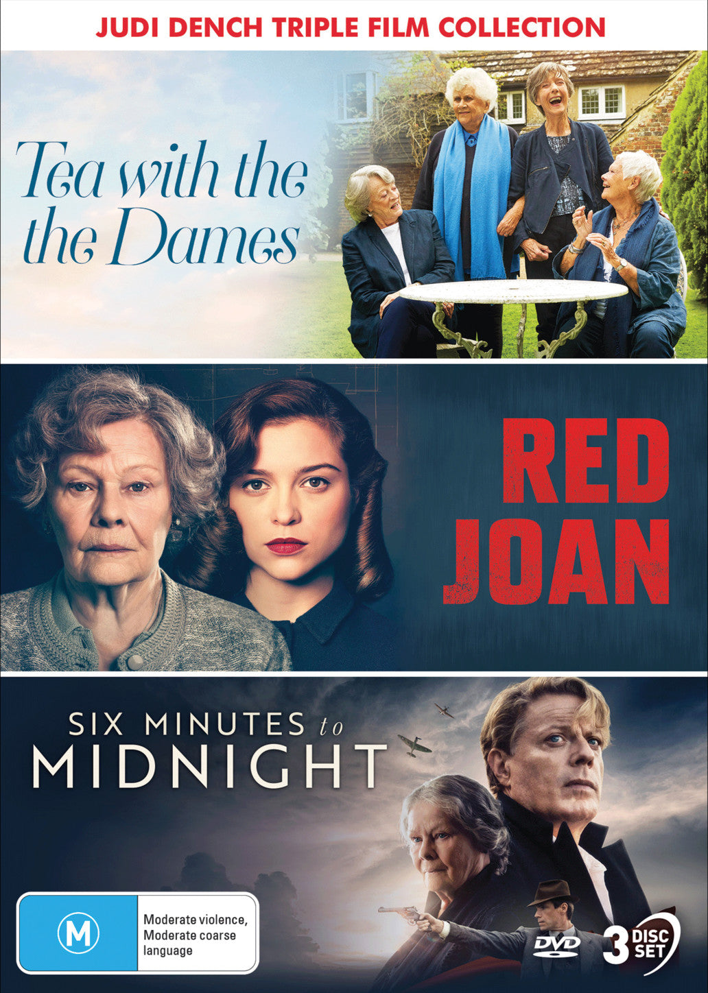 JUDI DENCH: TRIPLE FILM COLLECTION (TEA WITH THE DAMES / RED JOAN / SIX MINUTES TO MIDNIGHT) - DVD