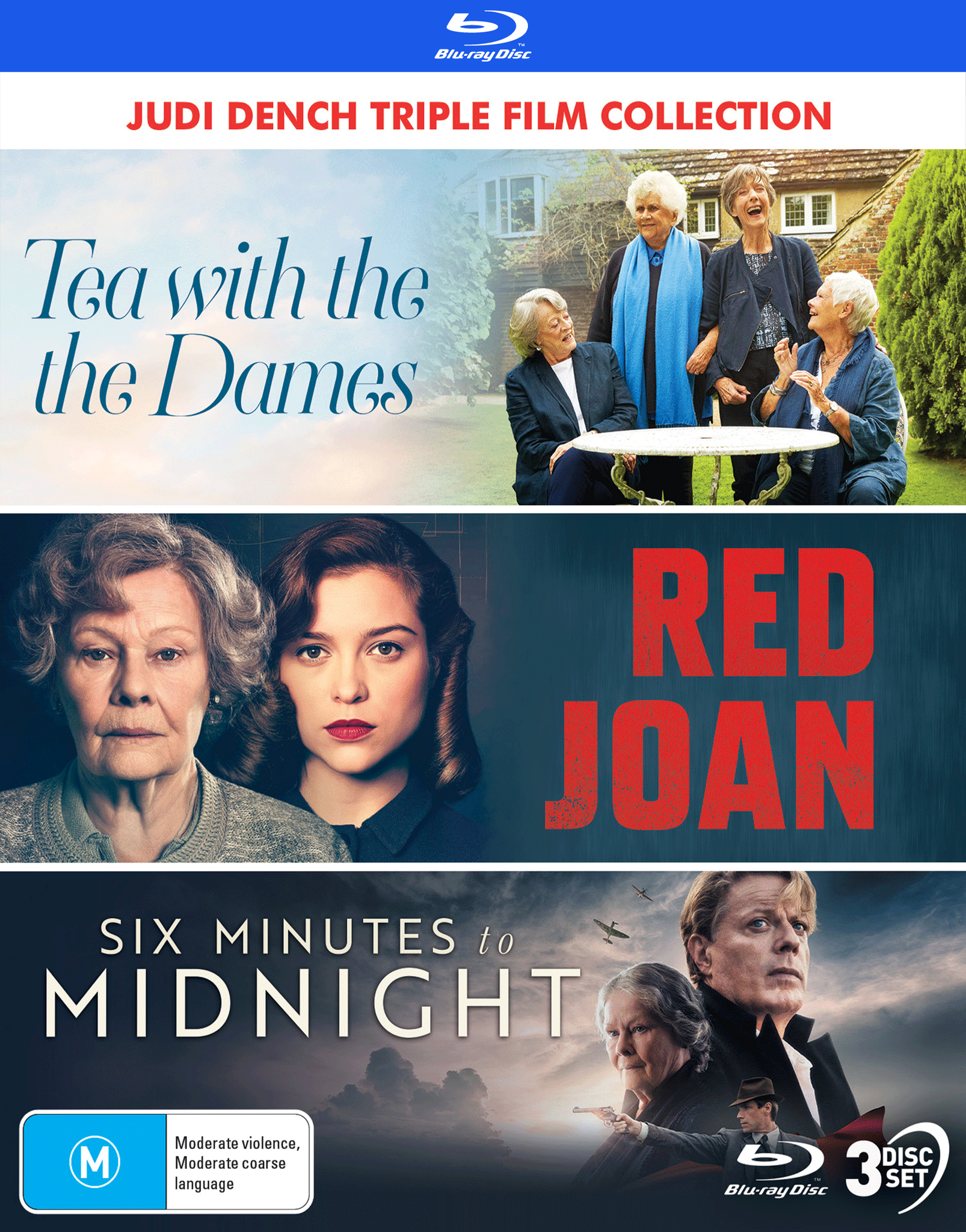 JUDI DENCH: TRIPLE FILM COLLECTION (TEA WITH THE DAMES / RED JOAN / SIX MINUTES TO MIDNIGHT) - SPECIAL EDITION BLU-RAY