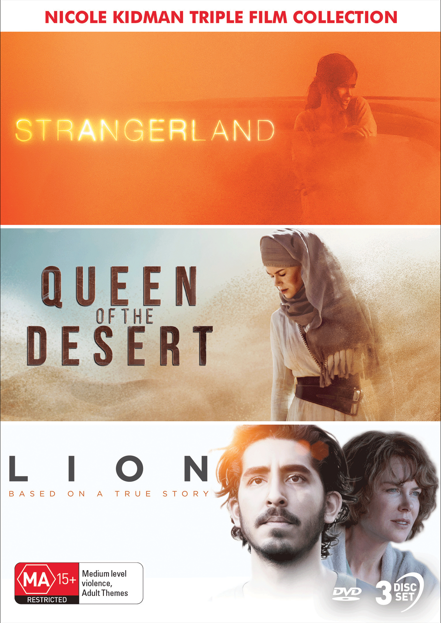 NICOLE KIDMAN: TRIPLE FILM COLLECTION (STRANGERLAND / QUEEN OF THE DESERT / LION) - DVD