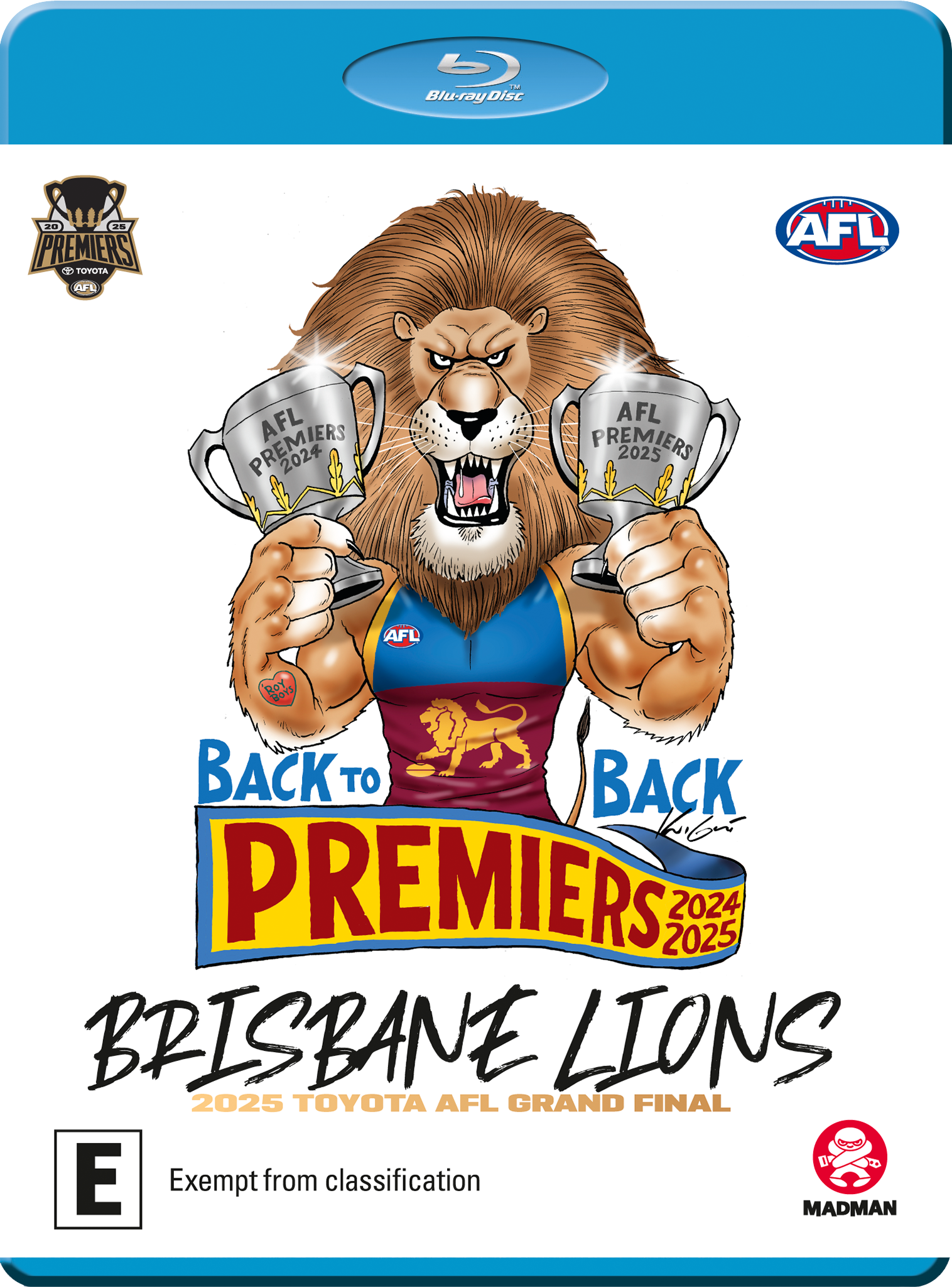 2025 Afl Premiers Brisbane Lions Blu Ray Madman