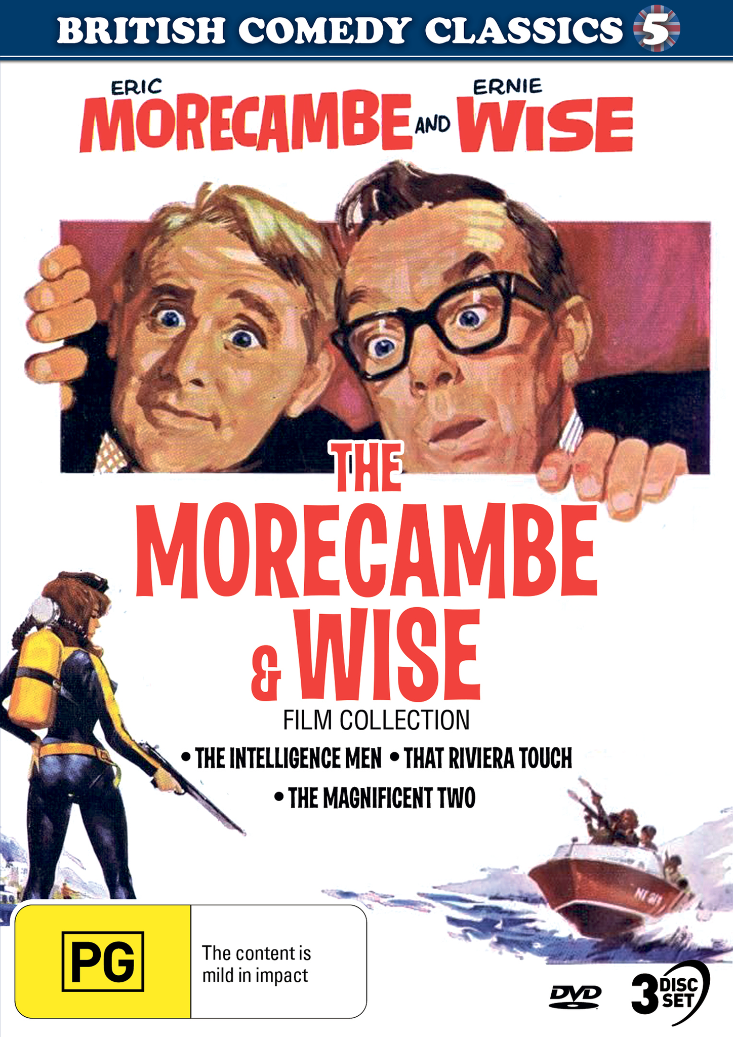 BRITISH COMEDY CLASSICS 5 - THE MORECAMBE & WISE FILM COLLECTION:  THE INTELLIGENCE MEN, THAT RIVIERA TOUCH, THE MAGNIFICENT TWO