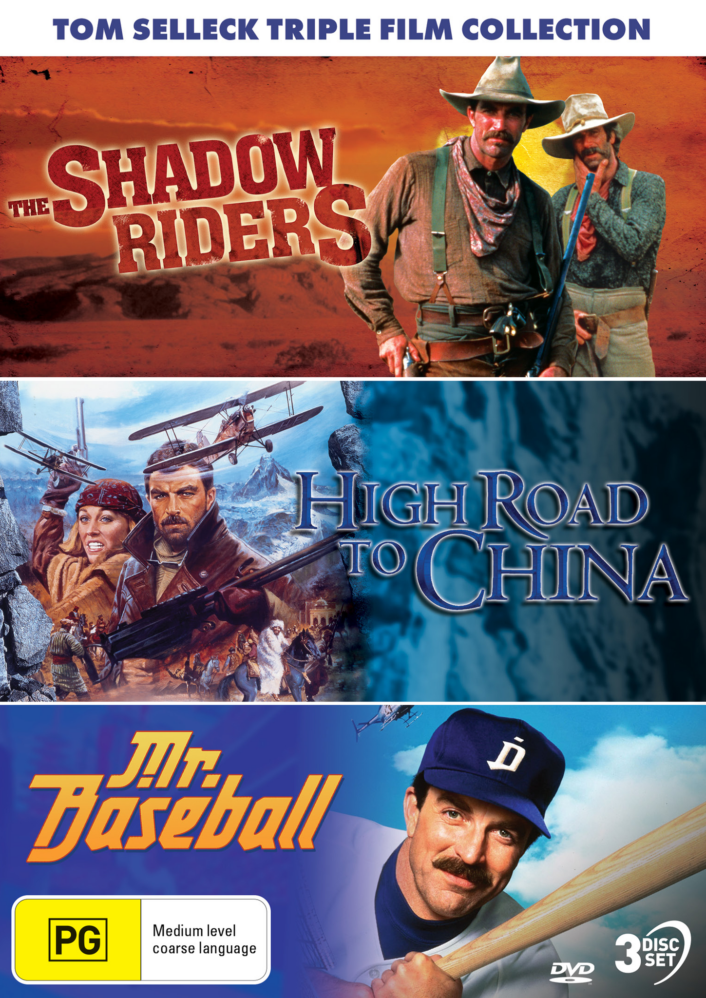 TOM SELLECK COLLECTION: THE SHADOW RIDERS / HIGH ROAD TO CHINA / MR. BASEBALL