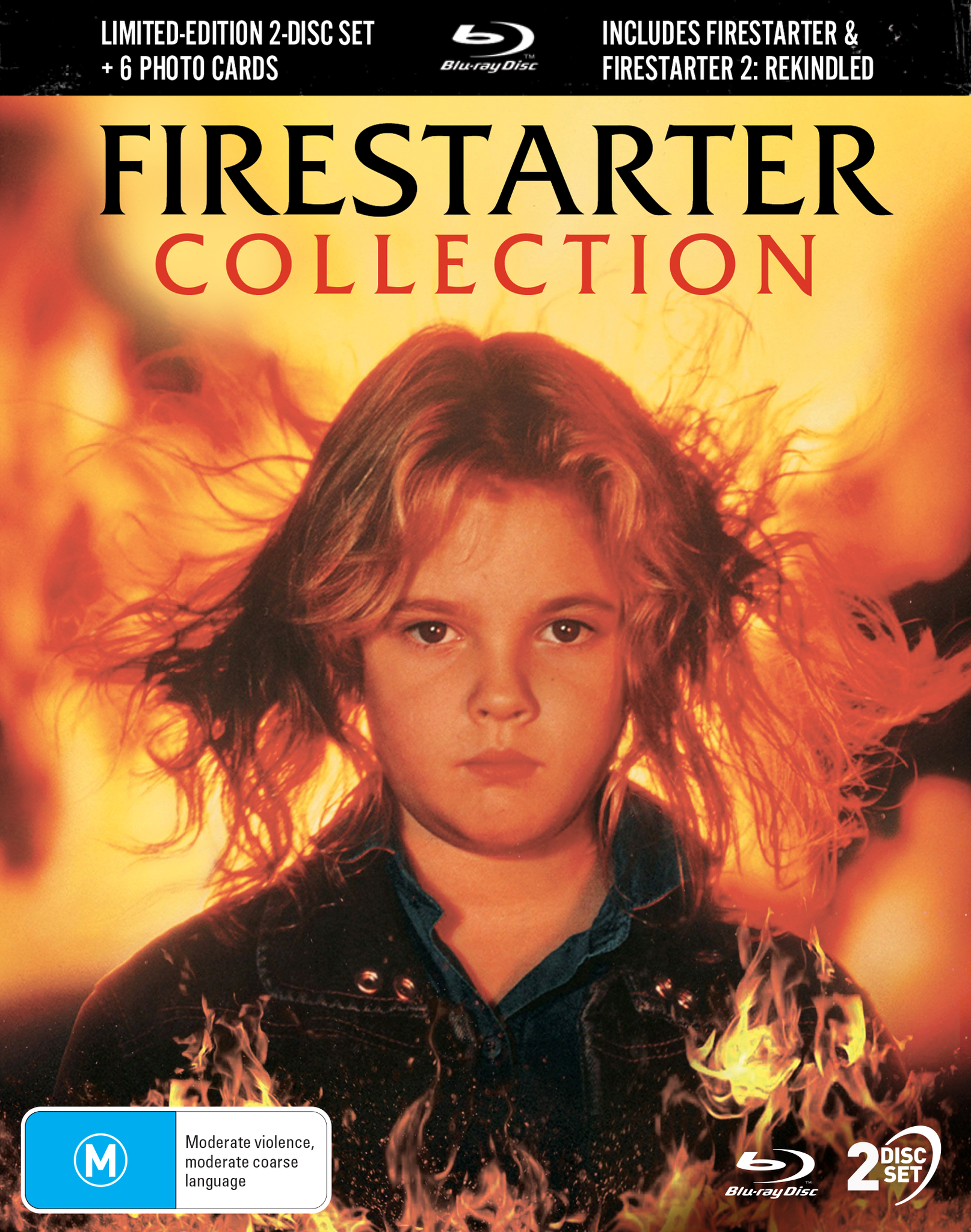 FIRESTARTER COLLECTION: FIRESTARTER (1984) /  FIRESTARTER 2: REKINDLED (2002) - LIMITED EDITION BLU-RAY (LENTICULAR HARDCOVER + PHOTO CARDS)
