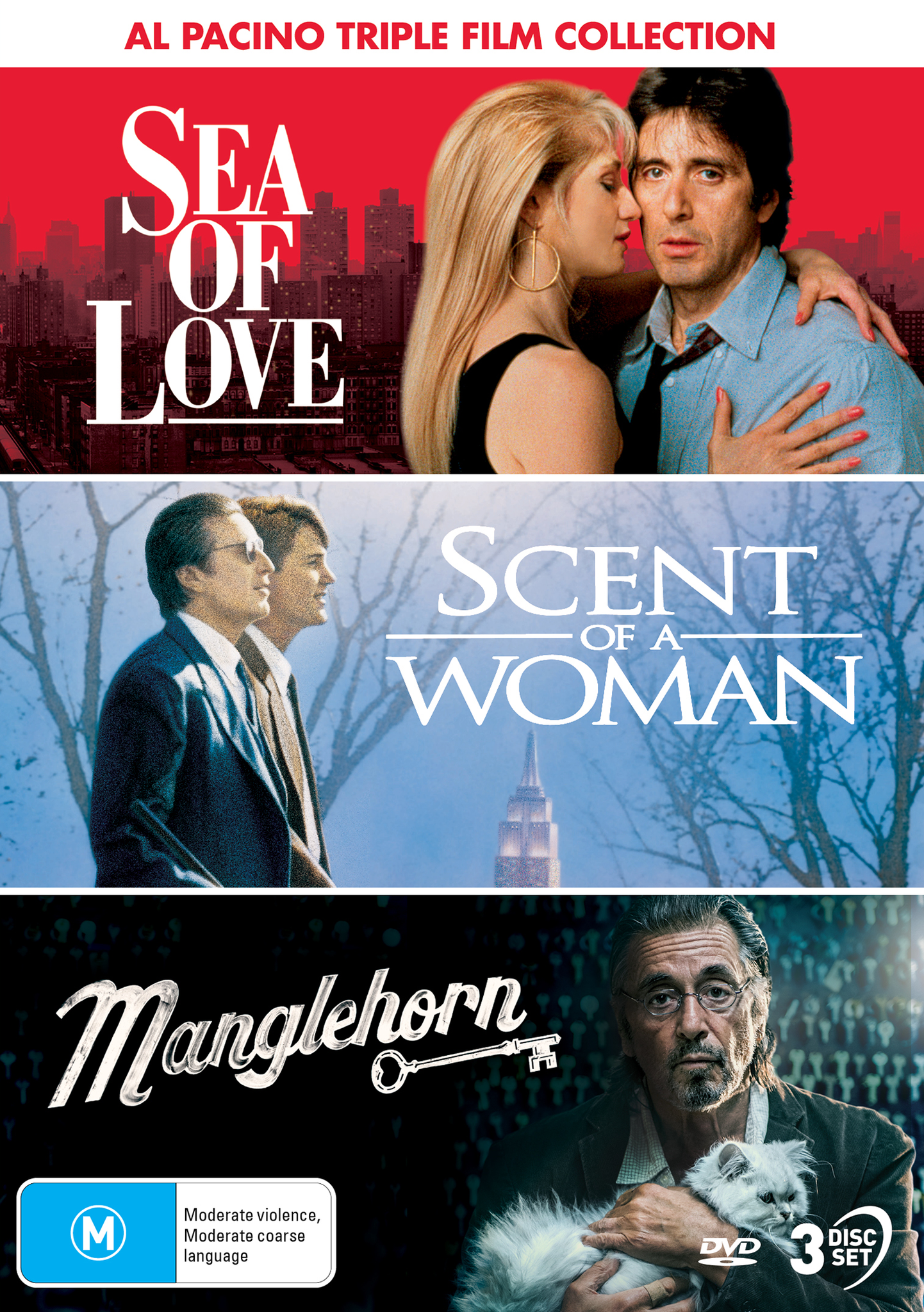 AL PACINO: TRIPLE FILM COLLECTION (SEA OF LOVE / SCENT OF A WOMAN / MANGLEHORN) - DVD