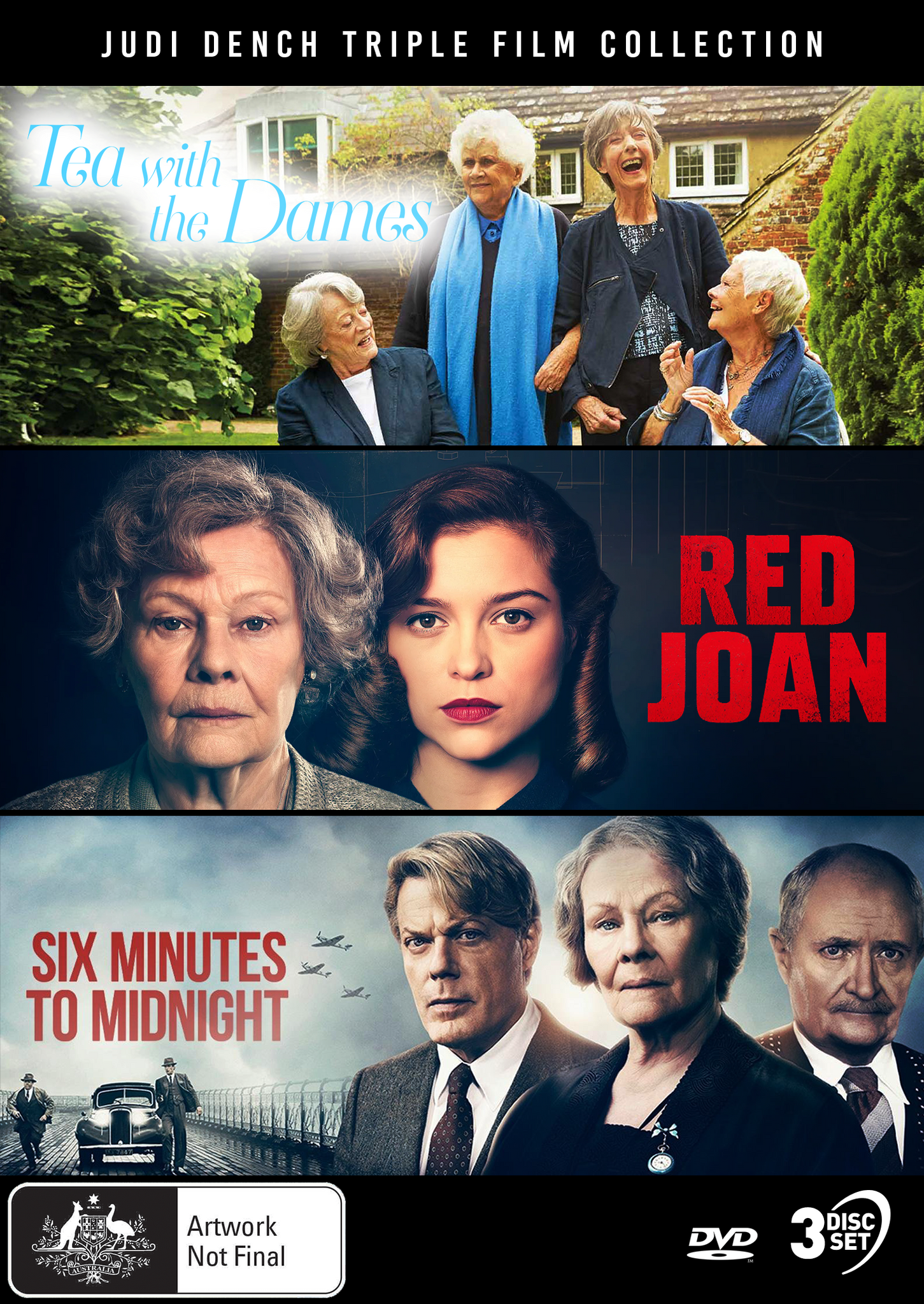 JUDI DENCH: TRIPLE FILM COLLECTION (TEA WITH THE DAMES / RED JOAN / SIX MINUTES TO MIDNIGHT) - DVD
