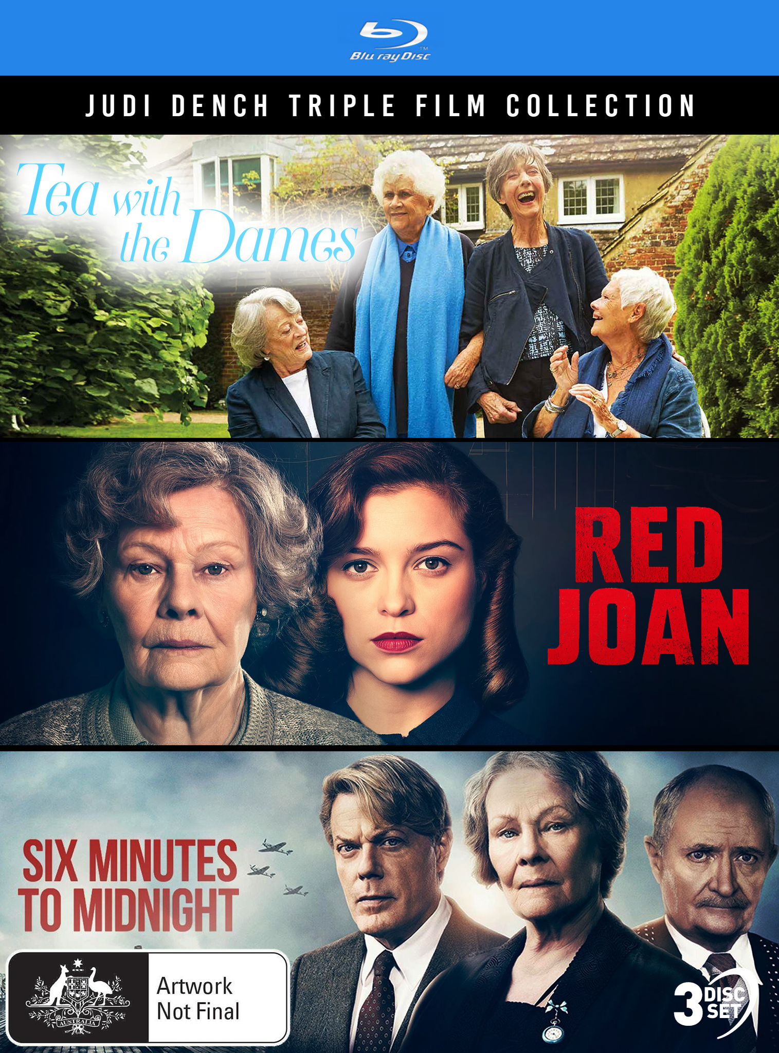 JUDI DENCH: TRIPLE FILM COLLECTION (TEA WITH THE DAMES / RED JOAN / SIX MINUTES TO MIDNIGHT) - SPECIAL EDITION BLU-RAY