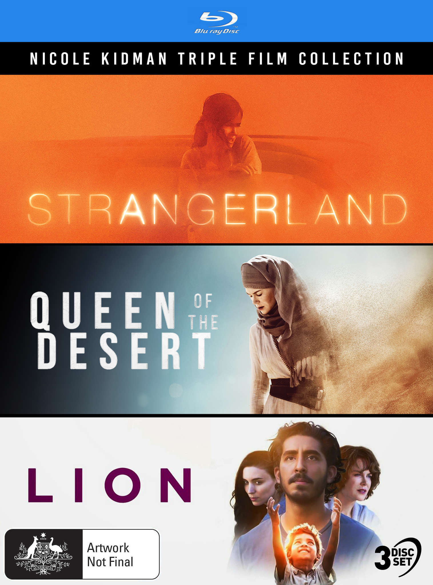 NICOLE KIDMAN: TRIPLE FILM COLLECTION (STRANGERLAND / QUEEN OF THE DESERT / LION) - SPECIAL EDITION BLU-RAY