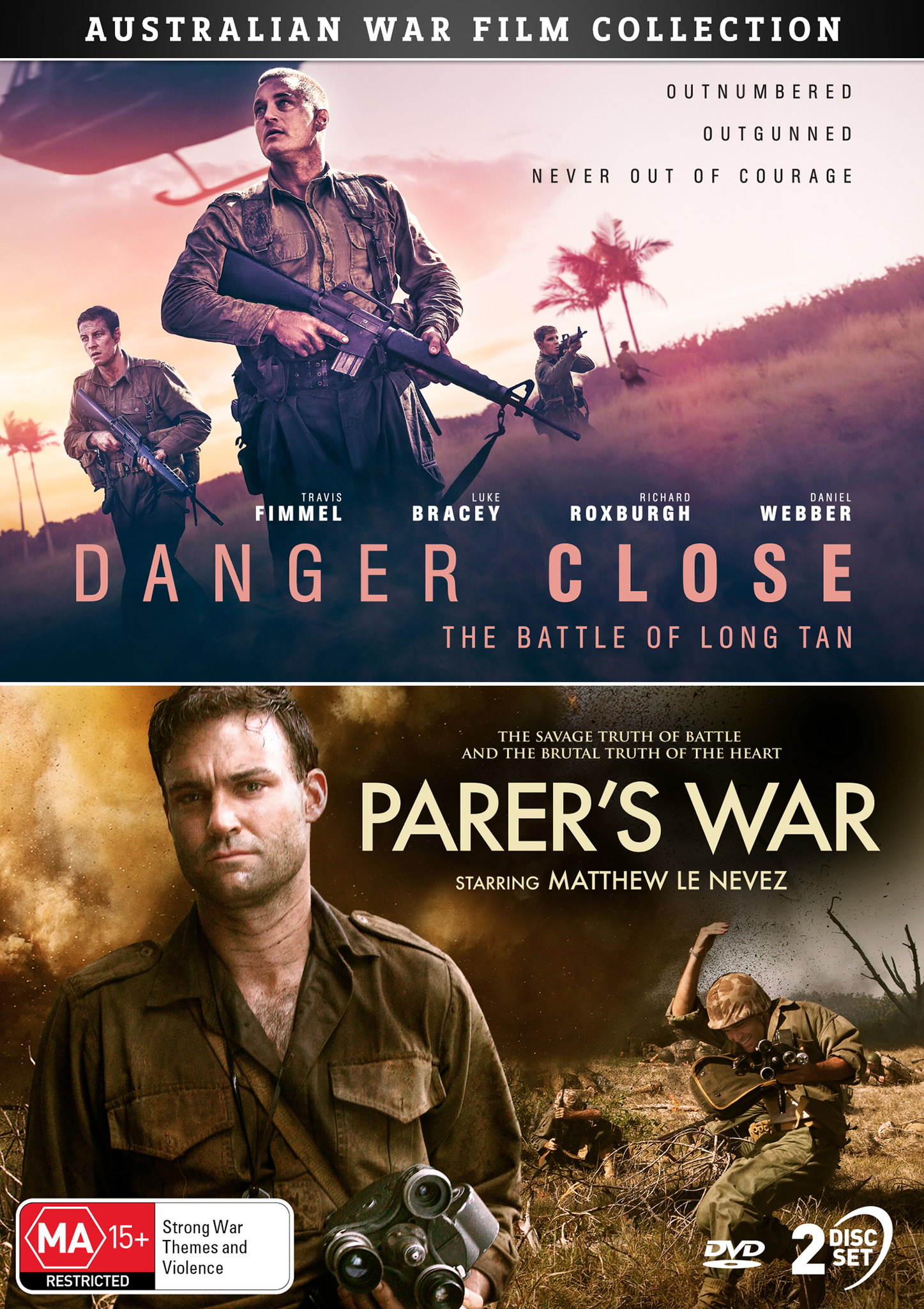 AUSTRALIAN WAR FILM COLLECTION (DANGER CLOSE: THE BATTLE OF LONG TAN / PARER'S WAR) - DVD