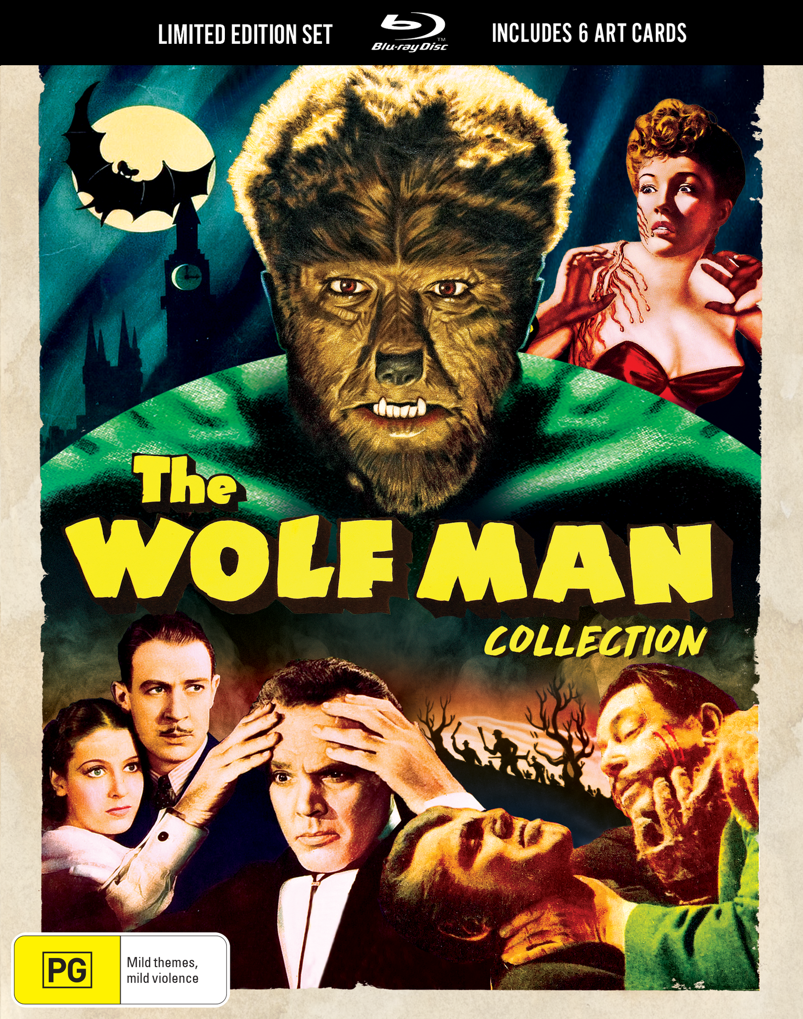 THE WOLF MAN: FILM COLLECTION (THE WOLF MAN (1941) / WEREWOLF OF LONDON (1935) / SHE-WOLF OF LONDON (1946)) - LIMITED EDITION BLU-RAY (LENTICULAR HARDCOVER + ART CARDS)